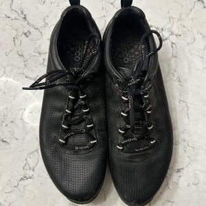 Ecco Biom Fjuel Sneakers Women's 8 / 8.5 EU39 Black Yak Leather Athletic Shoes